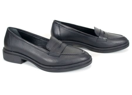 Mocasini de dama din piele naturala neagra - model clasic cu talpa confortabila - model Grace