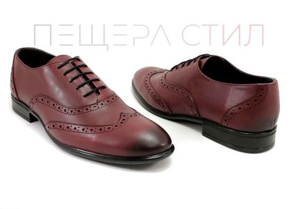 Pantofi formale pentru bărbați în Burgundy 554 BR