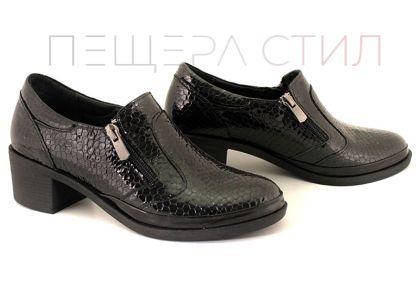 Pantofi casual dama cu toc in negru - Model Verona.