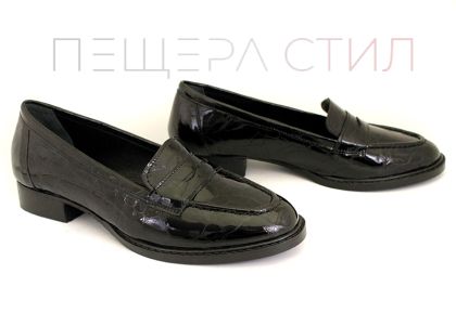 Pantofi formali dama din piele naturala lacuita de culoare neagra - Model Jolie.