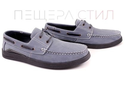 Mocasini barbati din nubuc natural albastru denim - ModelDarius