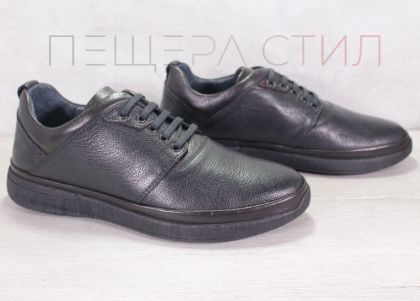 Pantofi casual barbatesti din piele shagreen cu accente maro - model Urban Comfort