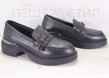 Mocasini dama din piele naturala de culoare neagra - model Classic Edge Loafer