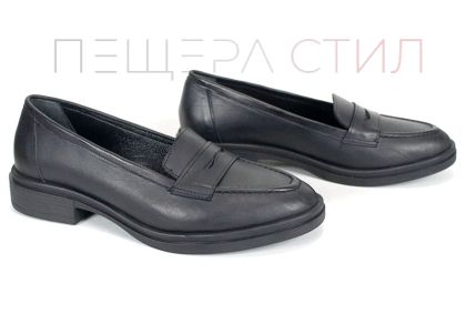 Mocasini de dama din piele naturala neagra - model clasic cu talpa confortabila - model Grace