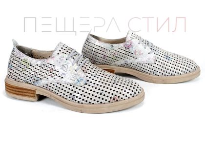 Pantofi casual dama din piele naturala alb - model Luna