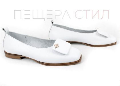 Pantofi casual dama din piele naturala alb - model Luna