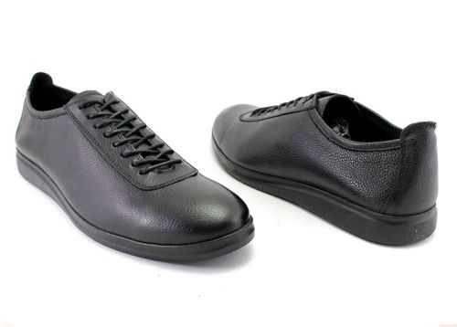 Pantofi din piele pentru barbati in negru MET 3029 CH