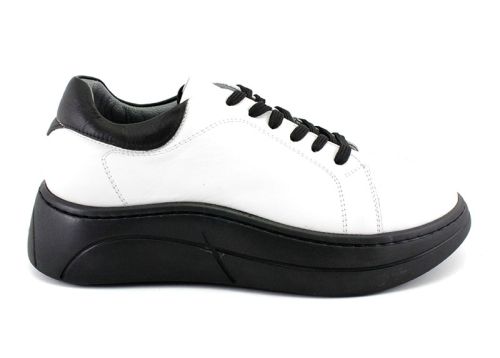 Pantofi dama sport din piele de culoare albă - model Paola