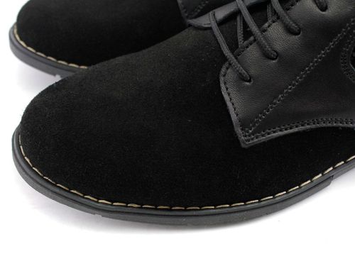 Pantofi casual pentru bărbați din piele de căprioară naturală în negru - Model Cooper
