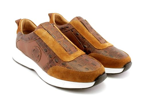 Pantofi casual barbatesti din piele naturala maro - Model Vinstent.