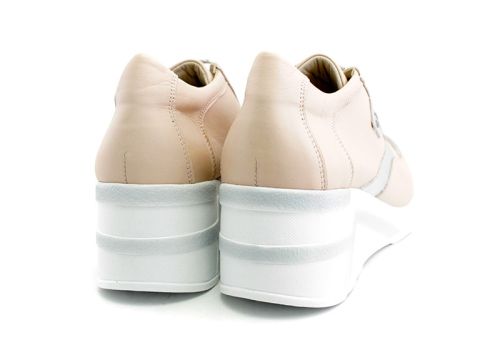 Pantofi sport dama din piele naturala de culoare roz - Model Danaia