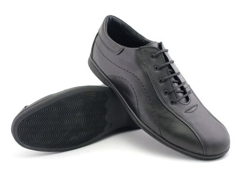 Pantofi casual barbatesti cu sireturi in negru - Model Bruno.