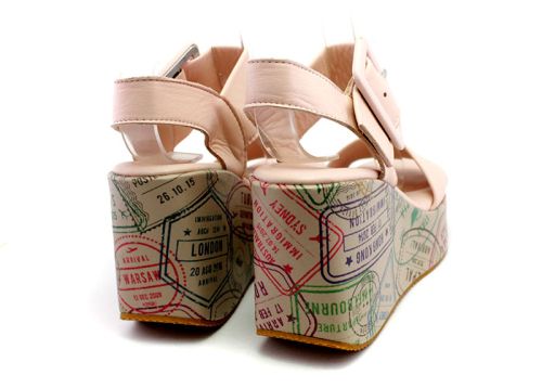 Дамски сандали на платформа в  розово - Модел Алисия.