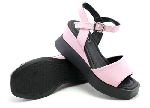 Sandale de dama cu platforma roz - Model Araceli.