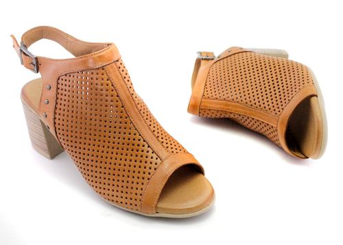 Sandale de dama din piele naturala de culoare maro - Model Drop
