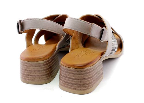 Sandale dama din piele naturala de culoare gri - Model Dilaila