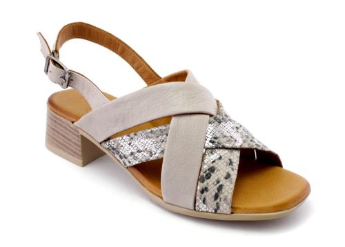 Sandale dama din piele naturala de culoare gri - Model Dilaila