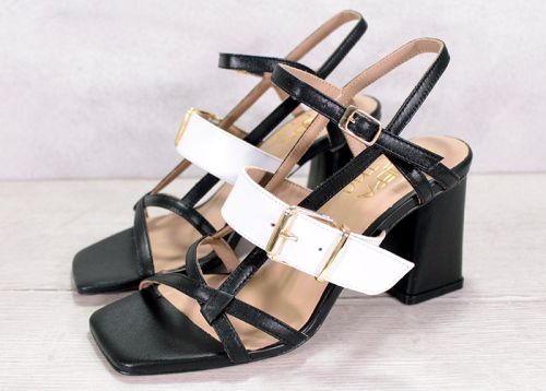Sandale formale dama alb-negru - Model Alma
