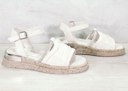 Sandale de dama din piele naturala in bej deschis - model Ancona