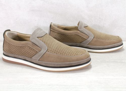Мъжки ежедневни летни обувки от естествен набук във визонено - Модел 280.01-09.80